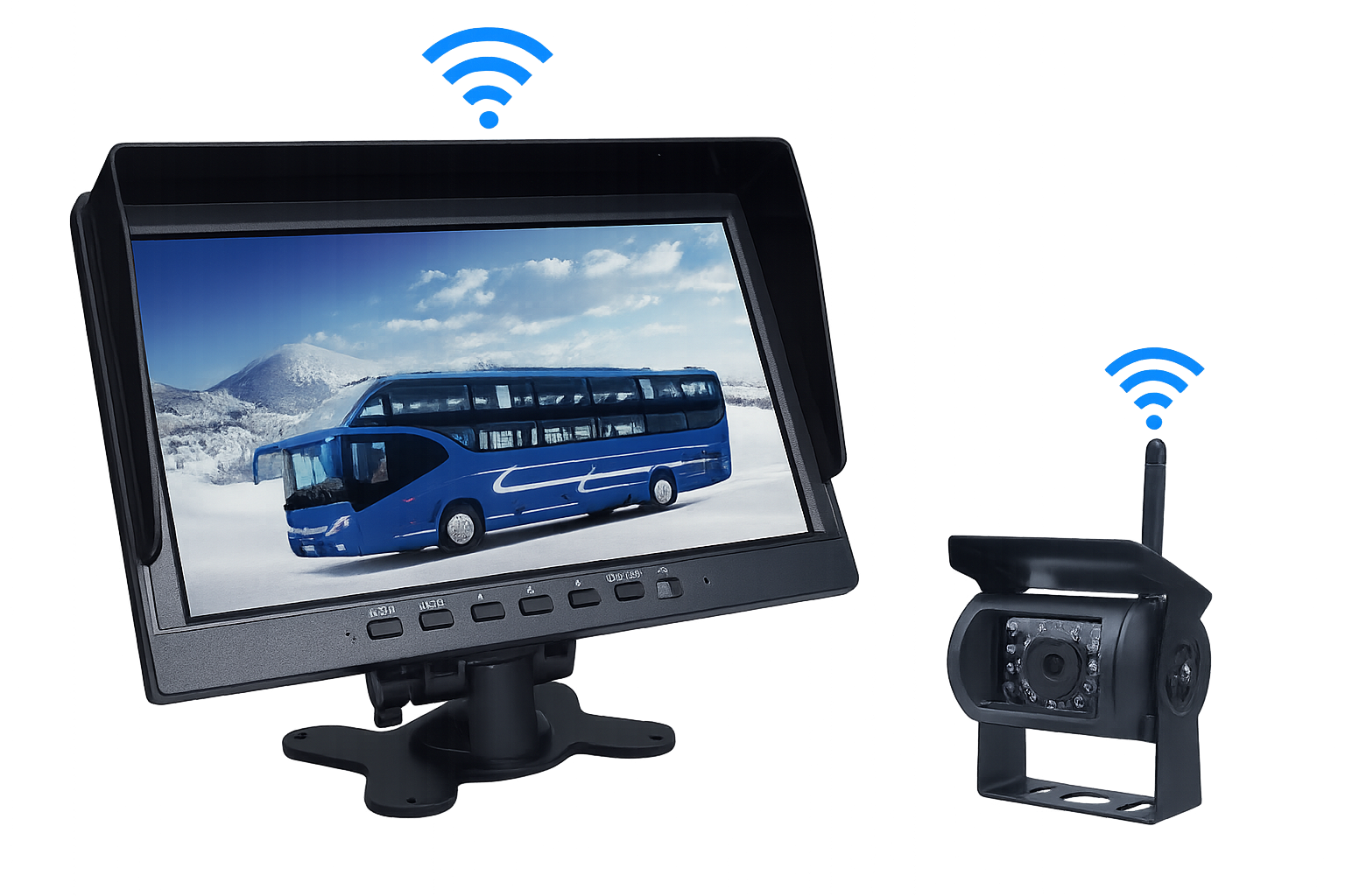 Bezprzewodowe zestawy kamer parkowania (12V-24V) z monitorem